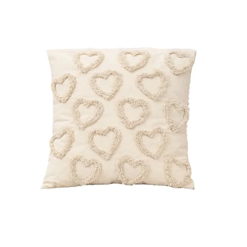 ZGXNYI Herz Kissenbezug Romantische Kissen Abdeckung Hohl Kissen Fall Tufted Schleife Sofa Decor Liebe Schlafzimmer Akzent(Color02) von ZGXNYI