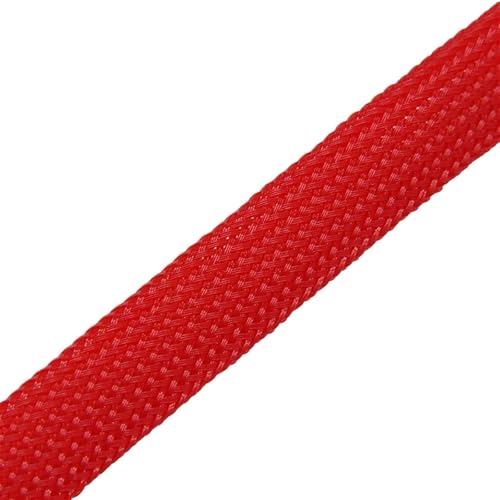 ZGXNYI Kabelschlauch 1 Meter 2~25 mm Kabelhülle Geflochtene, erweiterbare Drahtwicklung Isoliertes Nylon Hohe Dichte Enge Ummantelung Schutzgeschirr Kabelführungshülse(Red,12mm) von ZGXNYI