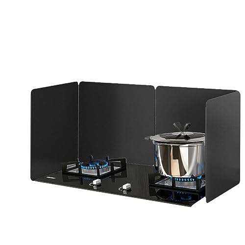 ZGYOZMNG Ölspritzschutz für Herd-Windschutzscheibe, Spritzschutz für Isolierplatten, Antihaft-Ölspritzschutz, für Bratherd-Wärmedämmplatten (Schwarz, 30 x 80 x 40 cm) von ZGYOZMNG