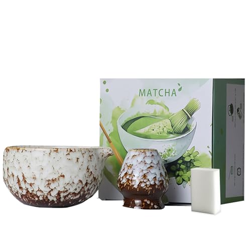 Matcha Set, 3 Stück Matcha Tee Set mit Matcha Besen, Edelstahlsieb, Matcha Schale, Matcha Löffel, Besenhalter aus Keramik, Scheuerschwamm, Geschenk für Matcha-Liebhaber Matcha Set, 3 Stück Matcha Tee Set mit Matcha Besen, Edelstahlsieb, Matcha Schale, Matcha Löffel, Besenhalter aus Keramik, Scheuerschwamm, Geschenk für Matcha-Liebhaber von ZGZFEIYU