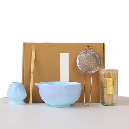 ZGZFEIYU Matcha Set, 5 Stück Matcha Tee Set mit Matcha Besen, Edelstahlsieb, Matcha Schale, Matcha Löffel, Besenhalter aus Keramik, Geschenk für Matcha-Liebhaber, ZGZFEIYU Matcha Set, 5 Stück Matcha Tee Set mit Matcha Besen, Edelstahlsieb, Matcha Schale, Matcha Löffel, Besenhalter aus Keramik, Geschenk für Matcha-Liebhaber, von ZGZFEIYU