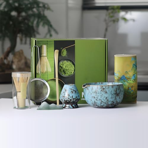 ZGZFEIYU Matcha Set, 7 Stück Matcha Tee Set mit Matcha Besen, Edelstahlsieb, Matcha Schale, Matcha Löffel, Besenhalter aus Keramik, Scheuerschwamm, Geschenk für Matcha-Liebhaber ZGZFEIYU Matcha Set, 7 Stück Matcha Tee Set mit Matcha Besen, Edelstahlsieb, Matcha Schale, Matcha Löffel, Besenhalter aus Keramik, Scheuerschwamm, Geschenk für Matcha-Liebhaber von ZGZFEIYU