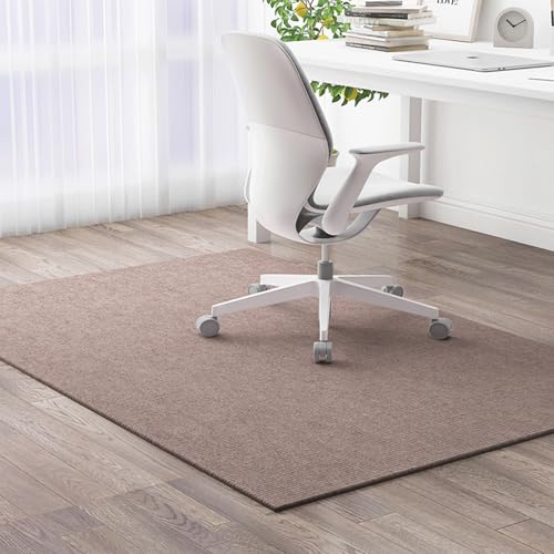 Schreibtischstuhlmatte für Hartböden, rutschfeste Bürostuhl Unterlage Teppich, Bodenschutzmatte Bürostuhl-Bodenmatte, Gaming Computerstuhl Teppich für Heimbüro, Laminat,100x120cm Brown Braun von ZGantrix