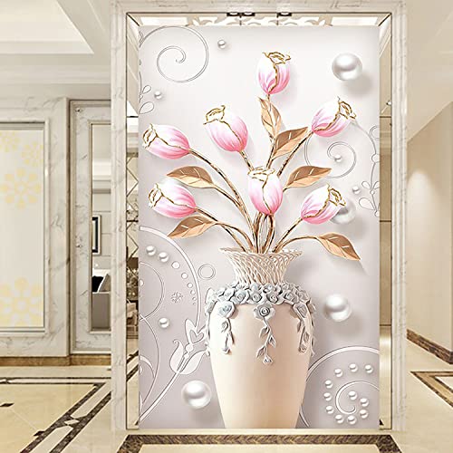 ZGmaxCL 5D Diamanten Gemälde Set DIY Diamant Malerei Diamant Painting Bilder Diamantmalerei Mosaikherstellung Erwachsene Groß Vase und Blumen Wandbilder Wand Décor 70x40 cm von ZGmaxCL