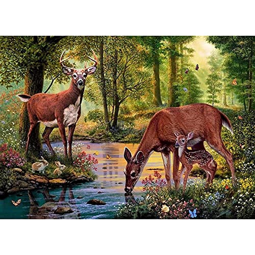 ZGmaxCL 5D Diamanten Gemälde Set Diamond Painting Zubehör Puzzles Erwachsene Full Groß Wald und Rehe Wall Dekoration 80x60cm ZGmaxCL 5D Diamanten Gemälde Set Diamond Painting Zubehör Puzzles Erwachsene Full Groß Wald und Rehe Wall Dekoration 80x60cm von ZGmaxCL