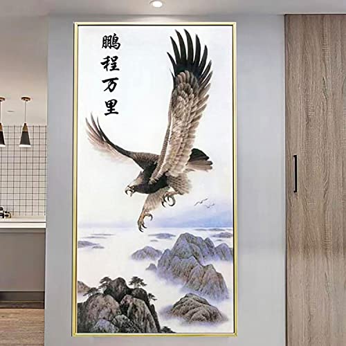 ZGmaxCL 5D Diamanten Gemälde Set Puzzles DIY Diamant Malerei Kit Erwachsene Full Groß Chinesische Tuschemalerei Aesthetic Room Wanddekoration 80x40cm von ZGmaxCL