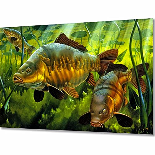 ZGmaxCL 5D Diamanten Gemälde Set Puzzles DIY Diamant Malerei Kit Erwachsene Groß Karpfen Wandbilder Wand Décor 90x60cm von ZGmaxCL