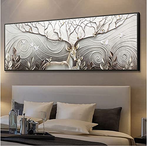 ZGmaxCL 5D Diamanten Gemälde Set Puzzles DIY Diamant Mosaikherstellung Erwachsene Kinder Full Groß Hirsch und Baum Home Wall Décor 150x50cm von ZGmaxCL