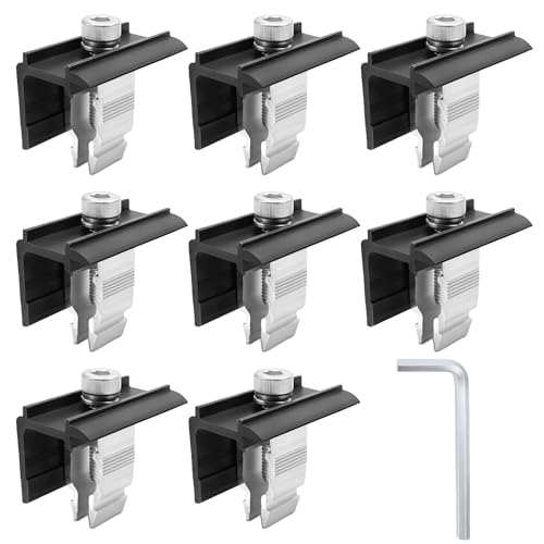 8 Stück Endklemme Halterung Balkonkraftwerk 30mm Befestigung Solarmodul Halterung Endklemme Verstellbare Befestigung Solarmodul Set für gerahmte Modulhöhe 30mm-45mm von ZHANChen