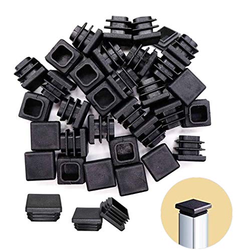 Rohrstopfen 30x30mm Lamellenstopfen Schwarz Kunststoff Stopfen für Quadratrohr Möbelgleiter Schutzkappen Rechteckstopfen 20 Stück von ZHANChen