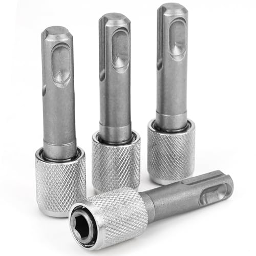 SDS Plus Adapter 4 Stück SDS Bithalter 6,35mm (1/4'') Bohrfutter Adapter Sechskantschaft Universalhalter Bohrerhalter Konverter für Schlagbohrer Hammerbohrer von ZHANChen