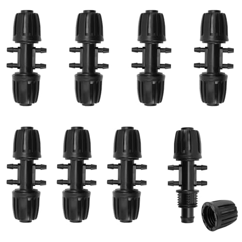 ZHANChen 8 Stücke Gartenbewässerung Barbed Tee-Anschluss 6-Wege Micro Drip für 13/16 mm bis 4/7 mm Verbinder Bewässerung Connector für Wasserversorgung und Gartenbewässerung von ZHANChen