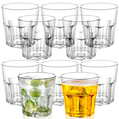 ZHANChen Gläser Acryl Trinkglas Unzerbrechlich Plastikbecher Wiederverwendbare Cocktail Wasserbecher Gläser für Zuhause,Restaurants,Partys,Spülmaschine (Transparent 260ml) 10PCS von ZHANChen