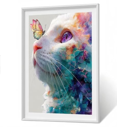 5D Diamant Painting Kit - Katze Diamond Painting Kinder DIY Set, Schmetterling Full Drill Bastelset für Erwachsene, Diamant Kunst Bilder Mosaic Stickerei für Home Wand Dekor 30x40 cm ZBSF318 5D Diamant Painting Kit - Katze Diamond Painting Kinder DIY Set, Schmetterling Full Drill Bastelset für Erwachsene, Diamant Kunst Bilder Mosaic Stickerei für Home Wand Dekor 30x40 cm ZBSF318 von ZHANGBINGSHENDIAN