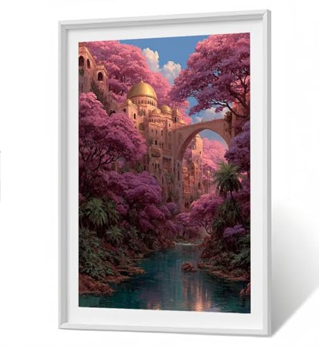 5D Diamant Painting Kit - Schloss Diamond Painting Kinder DIY Set, Landschaft Full Drill Bastelset für Erwachsene, Diamant Kunst Bilder Mosaic Stickerei für Home Wand Dekor 50 x 70 cm ZBSF418 5D Diamant Painting Kit - Schloss Diamond Painting Kinder DIY Set, Landschaft Full Drill Bastelset für Erwachsene, Diamant Kunst Bilder Mosaic Stickerei für Home Wand Dekor 50 x 70 cm ZBSF418 von ZHANGBINGSHENDIAN