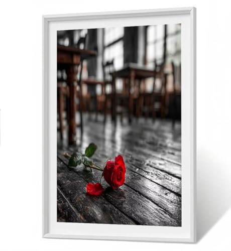 Diamond Painting Blume Diamond Painting Erwachsene Groß XXL 40x50cm Rose Full drill Daiment Malerei Erwachsene, 5D Diamant Art Mosaic Stickerei Bastelset Geschenk für Home Decor ZBSF753 von ZHANGBINGSHENDIAN