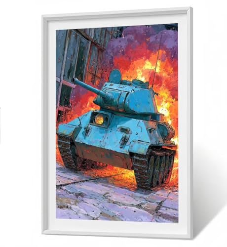 Tank Diamond Painting Kit Groß XXL 80x100 cm, 5D DlY Krieg Diamant Painting Bilder Kinder Full drill Daiments Malerei Erwachsene, Diamond Art Mosaic Stickerei Bastelset Geschenk Wand Dekor ZBSF260 Tank Diamond Painting Kit Groß XXL 80x100 cm, 5D DlY Krieg Diamant Painting Bilder Kinder Full drill Daiments Malerei Erwachsene, Diamond Art Mosaic Stickerei Bastelset Geschenk Wand Dekor ZBSF260 von ZHANGBINGSHENDIAN