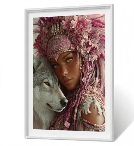 Wolf 5D Diamond Painting Erwachsene - Indianer Full Drill Diamant Painting Kinder Bilder, DIY Mosaic Bastelset für Erwachsene, Diamant Malerei Stickerei Groß für Home Decor 60x80 cm ZBSF319 Wolf 5D Diamond Painting Erwachsene - Indianer Full Drill Diamant Painting Kinder Bilder, DIY Mosaic Bastelset für Erwachsene, Diamant Malerei Stickerei Groß für Home Decor 60x80 cm ZBSF319 von ZHANGBINGSHENDIAN