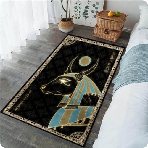 ZHANGCHENG Ägyptischer Teppich, Wohnzimmer-Dekor, Bodenteppich, Schlafzimmer, Badezimmerteppich, Heimdekoration, rutschfeste Flur-Fußmatte, Flächenteppich 80X150CM von ZHANGCHENG