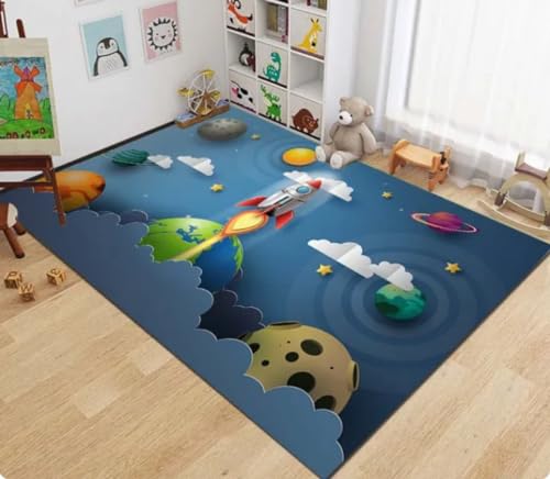 ZHANGCHENG Cartoon 3D Teppich Raum Flanell Teppich Für Wohnzimmer Boden Matte Zimmer Teppich Krabbeln Matte Nacht Teppiche Bereich Teppiche 120X160CM von ZHANGCHENG