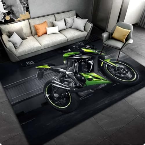 ZHANGCHENG Motorrad-Teppich Für Wohnzimmer, Schlafzimmer, Sofa, Fußmatte, Heimdekoration, rutschfeste Bodenmatte, Schlafzimmer, Modern 100X160CM von ZHANGCHENG
