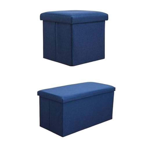 ZHANGDM Zusammenklappbarer rechteckiger Ottoman-Bank-Eingangsbereich-Schuhhocker mit Sitz(Blue,Rectangular 30L) von ZHANGDM