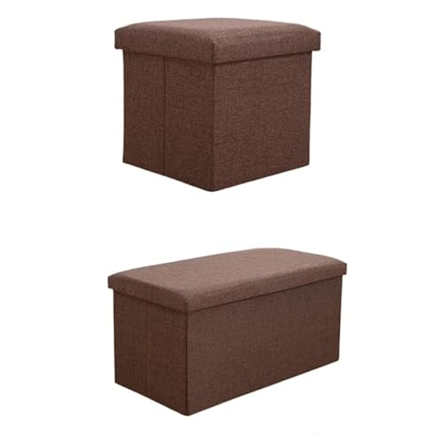 ZHANGDM Zusammenklappbarer rechteckiger Ottoman-Bank-Eingangsbereich-Schuhhocker mit Sitz(Brown,Rectangular 30L) von ZHANGDM