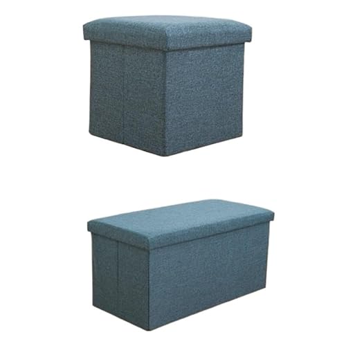 ZHANGDM Zusammenklappbarer rechteckiger Ottoman-Bank-Eingangsbereich-Schuhhocker mit Sitz(Green,Rectangular＋Handles 30L) von ZHANGDM