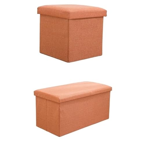 ZHANGDM Zusammenklappbarer rechteckiger Ottoman-Bank-Eingangsbereich-Schuhhocker mit Sitz(Orange,Rectangular 30L) von ZHANGDM