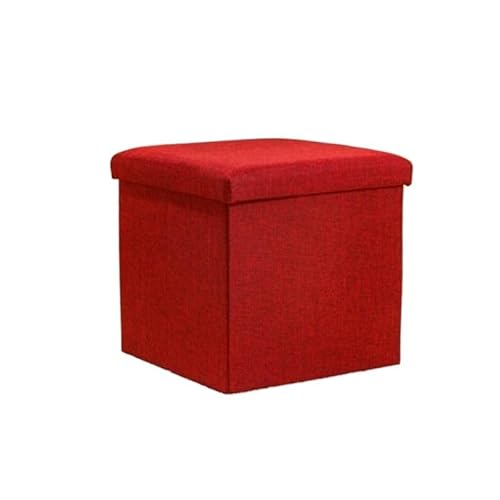 ZHANGDM Zusammenklappbarer rechteckiger Ottoman-Bank-Eingangsbereich-Schuhhocker mit Sitz(Red,Rectangular 30L) von ZHANGDM