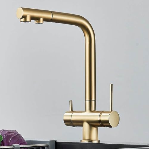 Wasserreiniger Küchenarmatur Schwarz Herausziehbarer flexibler Filter Küchenarmaturen Messing 2 in 1 Heiß-Kaltwasser-Mischbatterie, Chrom-Wasserhahn Wasserreiniger Küchenarmatur Schwarz Herausziehbarer flexibler Filter Küchenarmaturen Messing 2 in 1 Heiß-Kaltwasser-Mischbatterie, Chrom-Wasserhahn von ZHANGGL