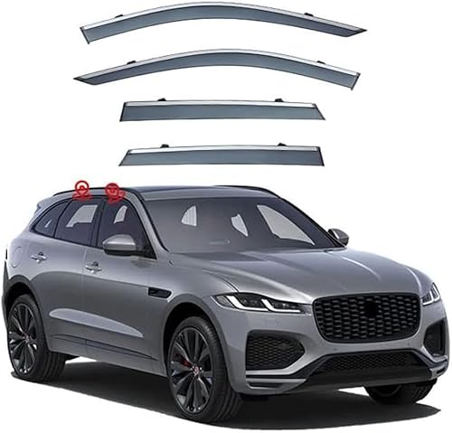 ZHANGJF Windabweiser Für Jaguar F-PACE 2016-2022, Windabweiser Regenabweiser Windschutz Schwarz Auto Frontscheibe Sonnendach Wetterleiste von ZHANGJF