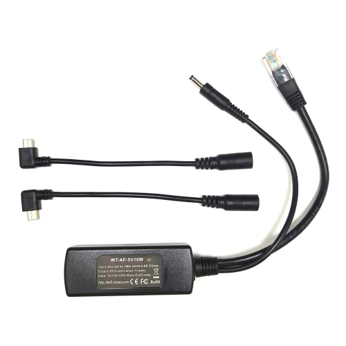 ZHANGQING Gigabit AF-5V10W PoE Splitter RJ45 Female Power Data Input - Up to 57V Input Voltage Max - 5-Volt 10-Watt 2-Amps Output - Ethernet Splitter with Reverse Micro USB Connector ZHANGQING Gigabit AF-5V10W PoE Splitter RJ45 Female Power Data Input - Up to 57V Input Voltage Max - 5-Volt 10-Watt 2-Amps Output - Ethernet Splitter with Reverse Micro USB Connector von ZHANGQING