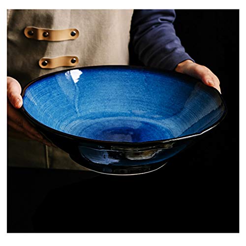 Keramikschalen Bunt Blue Ceramic Salat Bowl 2L Ramen Bowl Japanische Nudelschale Kommerzielle Suppenschale Home TableWaresware von ZHANGQIYING