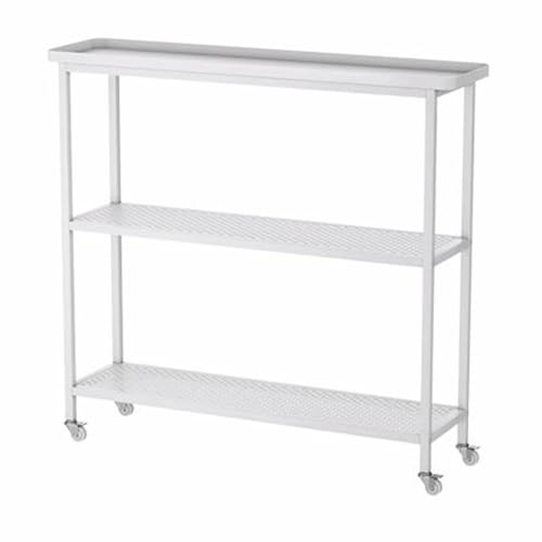 Heavy Duty 3-Tier Metal Plant Stand Rack on Wheels - Versatile Indoor/Outdoor Flower Pot Storage Shelf in Beige & White (60cm) - Perfect for Garden & Home Decor von ZHANGshouf
