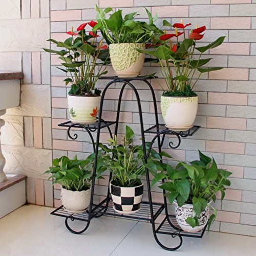 ZHANGshouf 3-stöckiges Blumentopfregal aus Eisen, eleganter Pflanzenständer für Haus und Garten, Schwarz/Weiß, Bonsai-Halter, dekoratives Regal für Terrasse und Innenbereich, A76 x 23 x 73 cm ZHANGshouf 3-stöckiges Blumentopfregal aus Eisen, eleganter Pflanzenständer für Haus und Garten, Schwarz/Weiß, Bonsai-Halter, dekoratives Regal für Terrasse und Innenbereich, A76 x 23 x 73 cm von ZHANGshouf