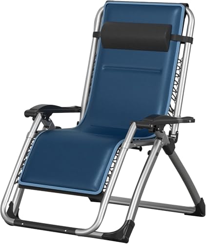ZHANGshouf Gravity Lounge Chair, klappbare Liege für den Außenbereich mit Verstellbarer Kopfstütze, Robustes Metall von ZHANGshouf