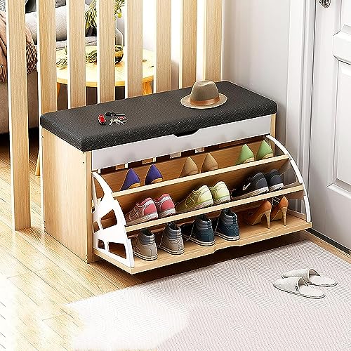 ZHANGshouf Moderne Schuhbank aus Holz mit Kissen, MDF und künstlichen Beinen, Farbe C, 60 x 30 x 51 cm von ZHANGshouf