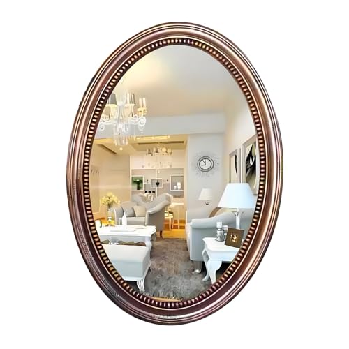 ZHANGshouf Ovaler dekorativer Kosmetikspiegel zur Wandmontage für Badezimmer, Flur, Schlafzimmer, Wohnzimmer (Bronze, 50 cm x 70 cm) von ZHANGshouf