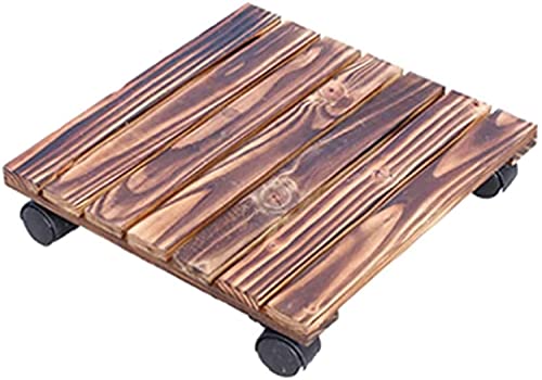 ZHANGshouf Robustes Roll-Pflanzgefäß, 360° drehbar, für den Außenbereich, Blumentopf-Untersetzer mit Rollen, 5 Größen, Holzständer, 35 x 35 cm von ZHANGshouf