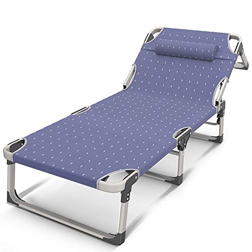 ZHANGshouf SunLoungers Lounge Chair Tragbares Klappbett 4-Gang-Einstellung Verbreiterung Dreifach faltbar Individuelles Büro-Campingbett Zusammenklappbar von ZHANGshouf