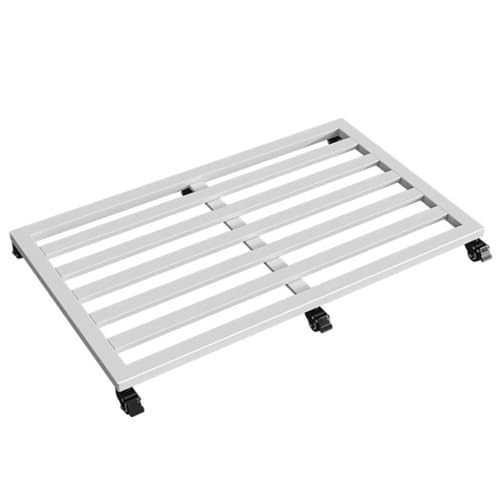 ZHANGshouf Weißes Metall-Pflanztablett mit Rollen, abnehmbarer Boden für Blumentöpfe & Aquarien, 60 x 100 cm, stabiles Eisen-StartUp-Pflanzgefäß für einfache Mobilität von ZHANGshouf