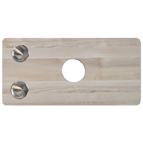 Ponton-Tischplatte, 39,5×79,5cm Große RV-Massivholzplatte, Abnehmbare Tragbare Tabletop mit Mittelloch und 2 Getränkehaltern(Beige) von ZHAOBEIK
