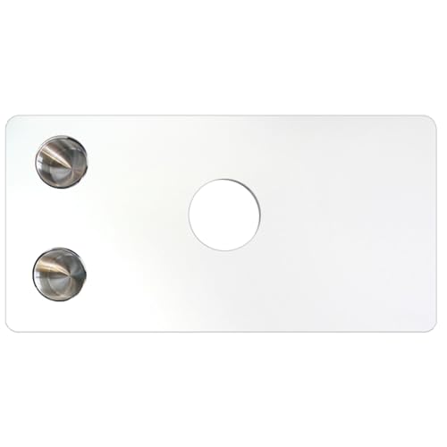 Ponton-Tischplatte, 39,5×79,5cm Große RV-Massivholzplatte, Abnehmbare Tragbare Tabletop mit Mittelloch und 2 Getränkehaltern(White) von ZHAOBEIK