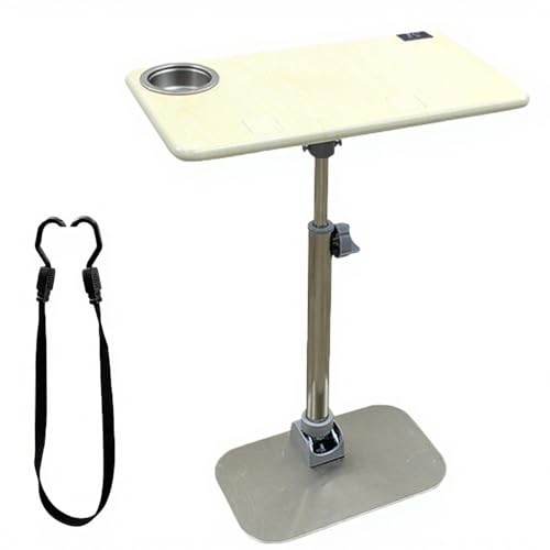 ZHAOBEIK RV Klapptisch Camping, RV Klapptisch Camping Klein, mit Getränkehalter und Sicherheitsgurt, Höhenverstellbar, für Wohnmobil(Beige,60x30cm/23.6x11.8in) von ZHAOBEIK