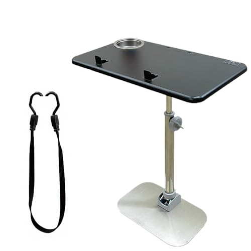 ZHAOBEIK RV Klapptisch Camping, RV Klapptisch Camping Klein, mit Getränkehalter und Sicherheitsgurt, Höhenverstellbar, für Wohnmobil(Black,60x30cm/23.6x11.8in) von ZHAOBEIK