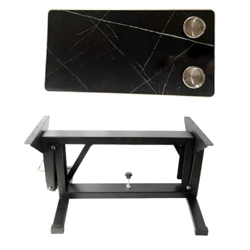 ZHAOBEIK Wohnmobil Klapptisch Camping, Wohnmobil Tisch mit 2 Getränkehaltern, 80×40cm, Höhenverstellbar, Maximale Belastung 250kg(Black) von ZHAOBEIK
