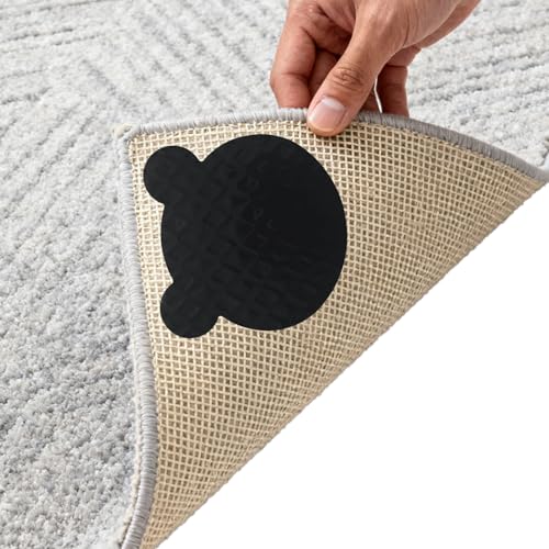 ZHAOCAI Teppich Klebepads mit Bärenkopf Form Antirutschunterlage Waschbar Teppich Stopper Antirutschmatte für Hartholzböden 10cmx10cm 8 Stück von ZHAOCAI