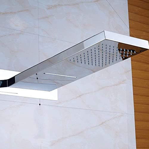 Duschsystem Bad Mischbatterie Schwarz Duscharmatur Wasserfall Regendusche Wandmontage Duschset Badezimmer Unterputzdose Steuerventil Bronze von ZHAOHUAN
