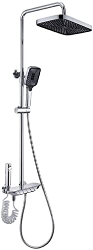 Duschsystem Thermostatische Duscharmatur-Set Regendusche Kombi-Set Wandmontage Dusch- und Badewannenrandgarnitur mit Klaviertasten mit Badewannenauslauf Duschbrause von ZHAOHUAN